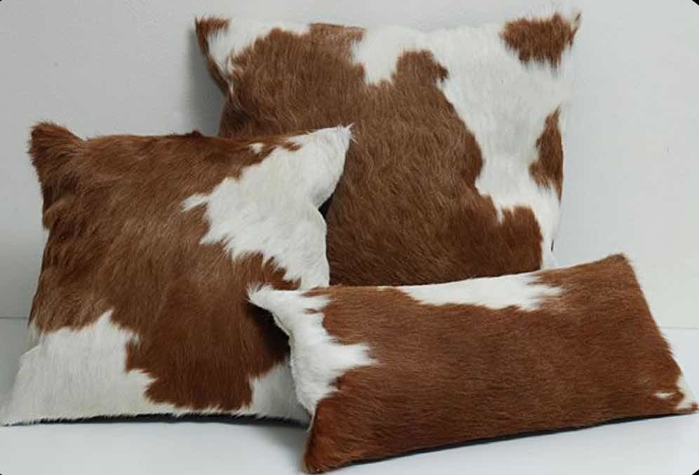 Cojín En Piel De Vaca, Ideal Para Combinar Con Tapete Piel Meses sin