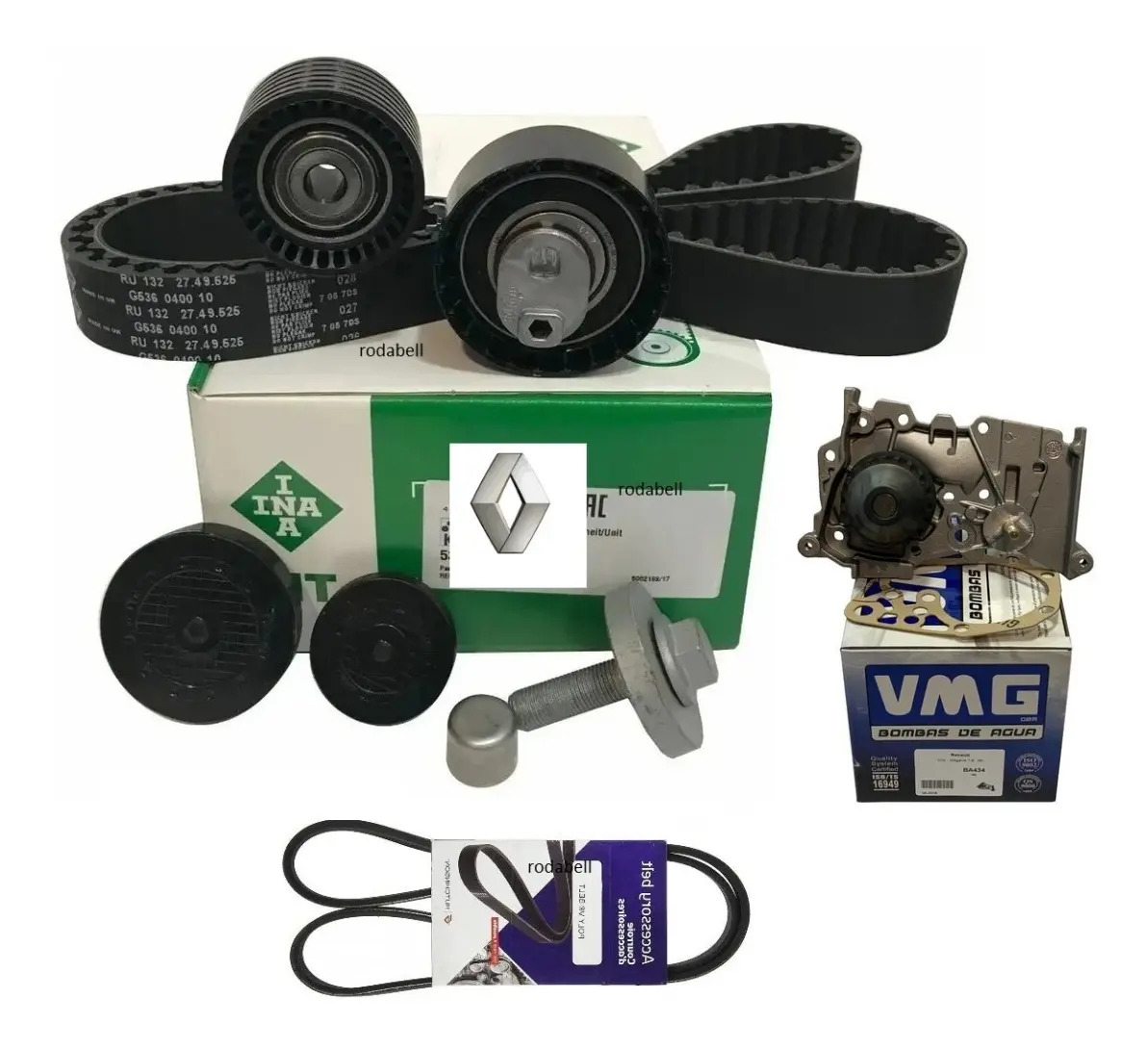 Kit Distribución + Bomb Agua Kangoo K4m 1.6 16v + Kit Poliv Mercado Libre