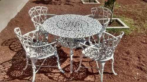 Oferta Juego De Jardin 4 Sillas Y 1 Mesa Aluminio Fundido!!! | Envío Gratis