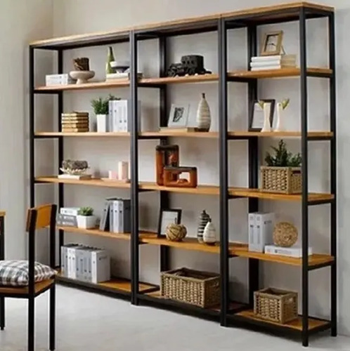 Estantería Mueble De Hierro Y Madera Por Módulos | Cuotas Sin Interés