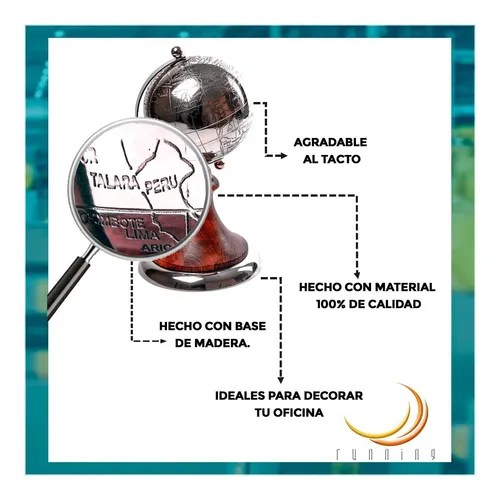 Globo Terráqueo Base De Madera en venta en León Guanajuato por sólo