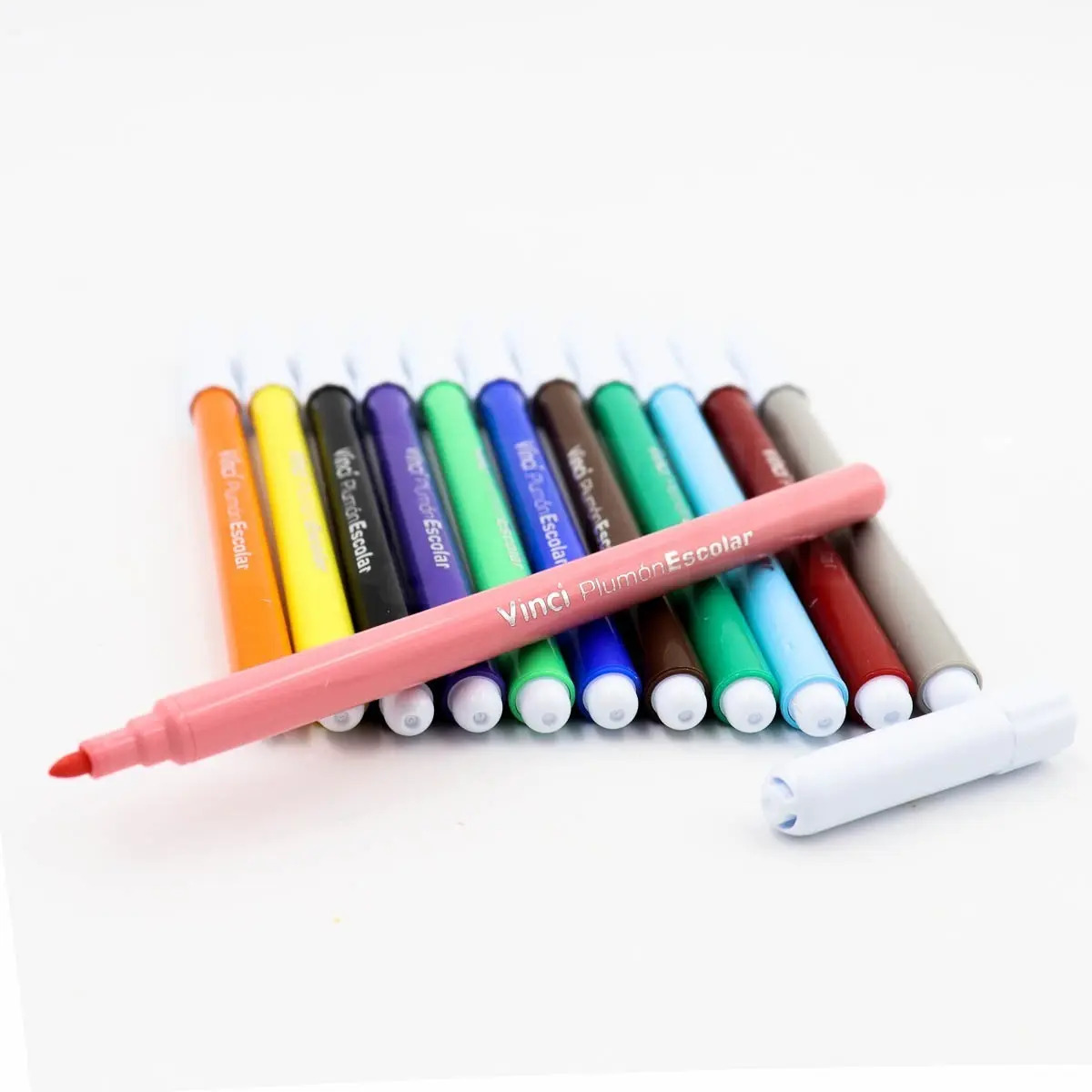 Plumones De Colores Delgados Lavables Vinci 12 Pzas MercadoLibre