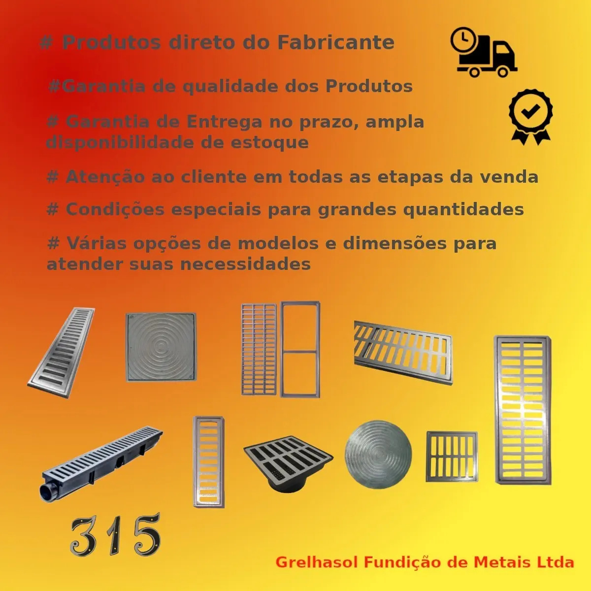 Ralo Pluvial Linear 20x40 Alumínio Grelha C/ Suporte