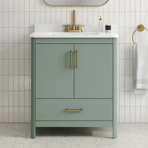 Hobart 30 In. Freestanding Bathroom Vanity With Single Sink, Meses