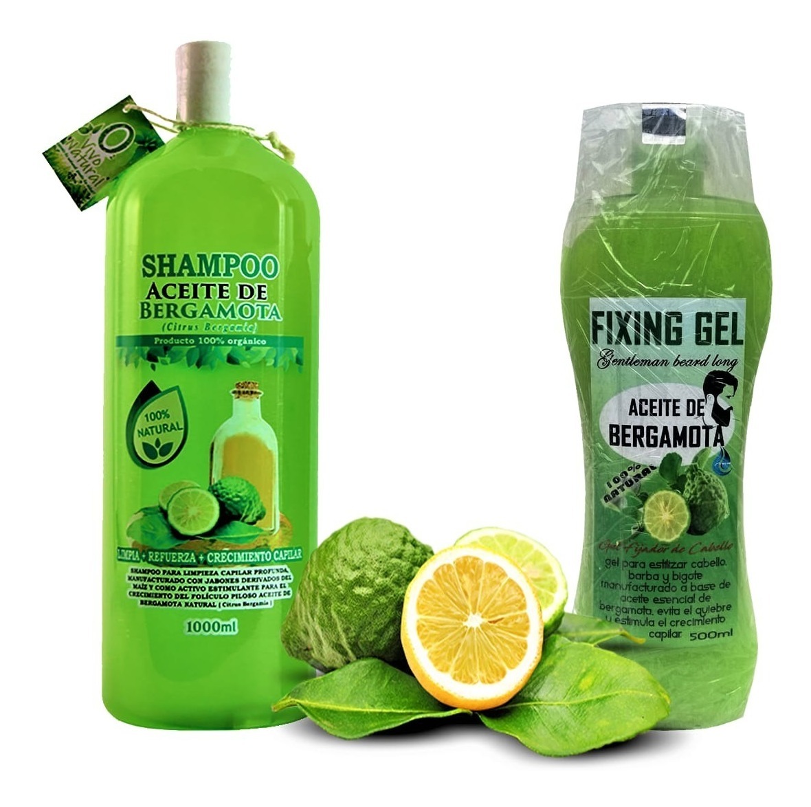 Shampoo De Bergamota 1 Litro+ Gel. Detiene La Caída Del Cabello