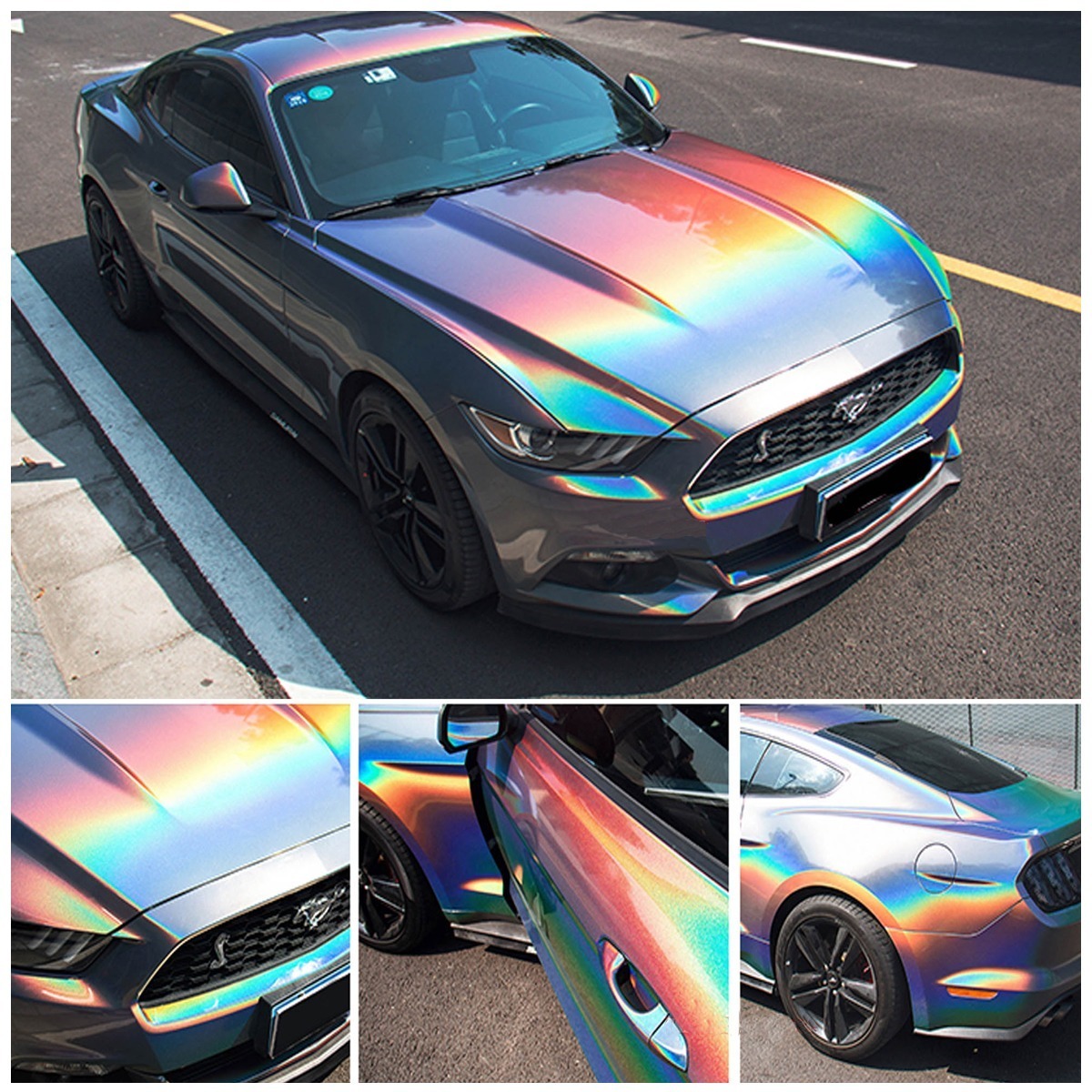 Vinil Wrap Automotriz Arcoíris Metálico Antiburbuja 1.52x1m Mercado Libre