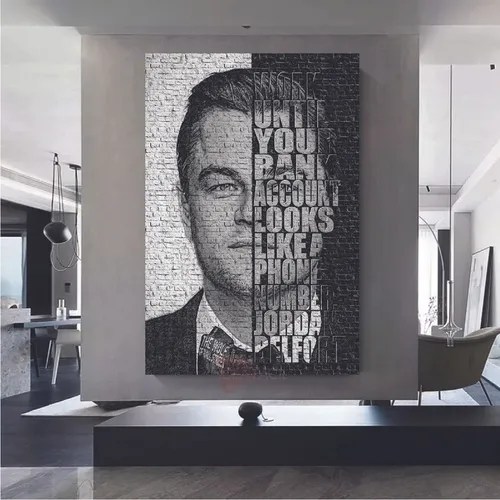 Cuadro Lobo Wall Street Work Canvas Grueso 90x60 Meses sin intereses