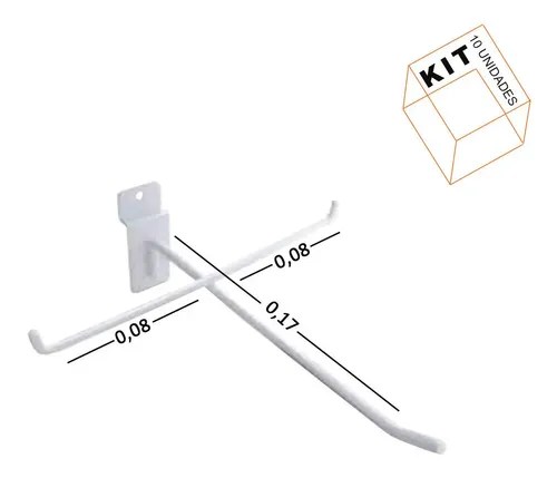 Gancho para panel ranurado LM Balcoes Suporte para expor oculos pack x