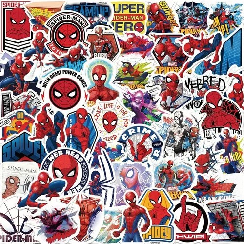 Spiderman Stickers 50 De Pvc Contra Agua Meses sin interés
