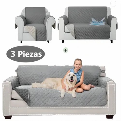 Protector Cubre Sala Impermeable Funda De Sofá Sillón 3 Pzs Meses sin