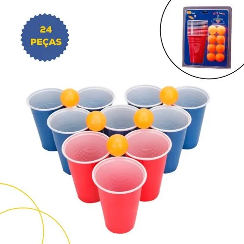 Kit Beer Pong 12 Copos E 12 Bolinhas Jogo Cerveja Pong 2022 MercadoLivre