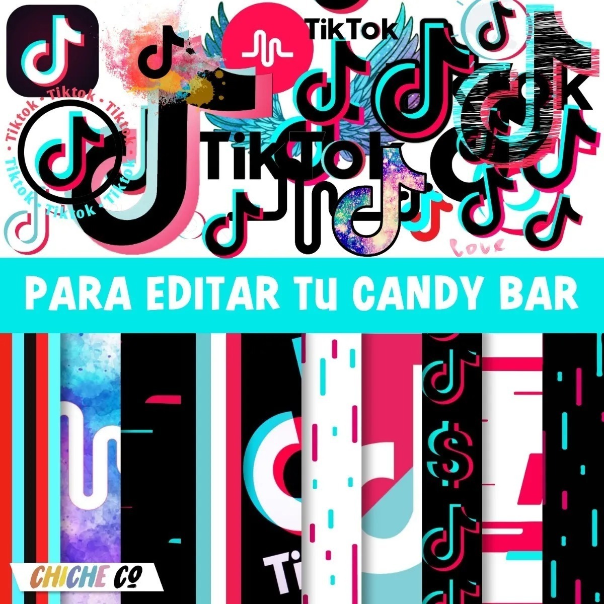 Kit Imprimible Tik Tok Blanco Redes Sociales Instagram K01