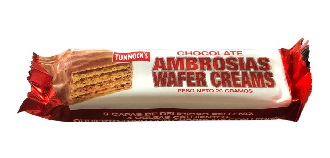 Chocolate Wafer Cream Ambrosias Inglesas 48 Piezas 20g C/u DE YUCATÁN