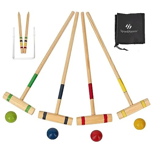 Juego De Croquet 4 Jugadores Mallets De Pino De 24 PuLG... Cuotas sin interés
