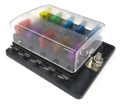 Fusiblera Universal Con Led Indicador Para 10 Fusibles Ficha