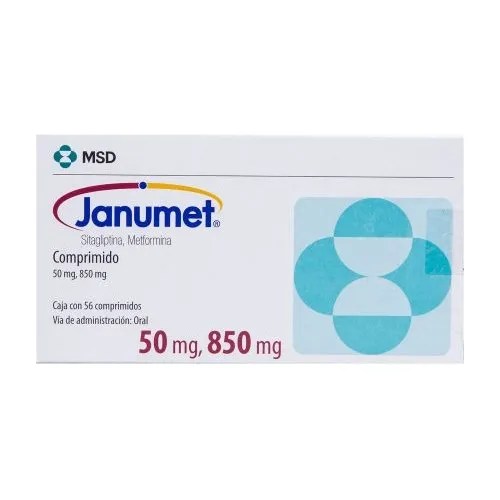 Janumet Sitagliptina, Metformina 50/850 Mg Con 56 Comprimido Envío gratis