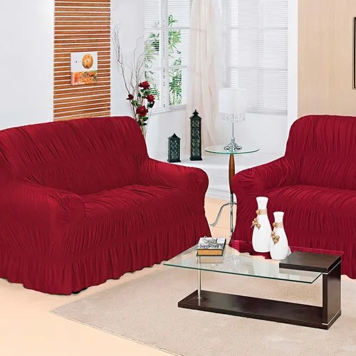 Funda de sofá Lorena de 2 y 3 plazas roja MercadoLibre