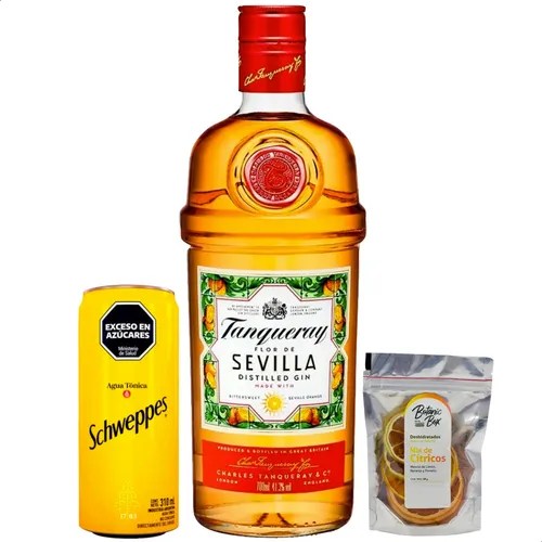 Gin Tanqueray Sevilla + Tonica Schweppes + Mix Botanic Box Envío gratis
