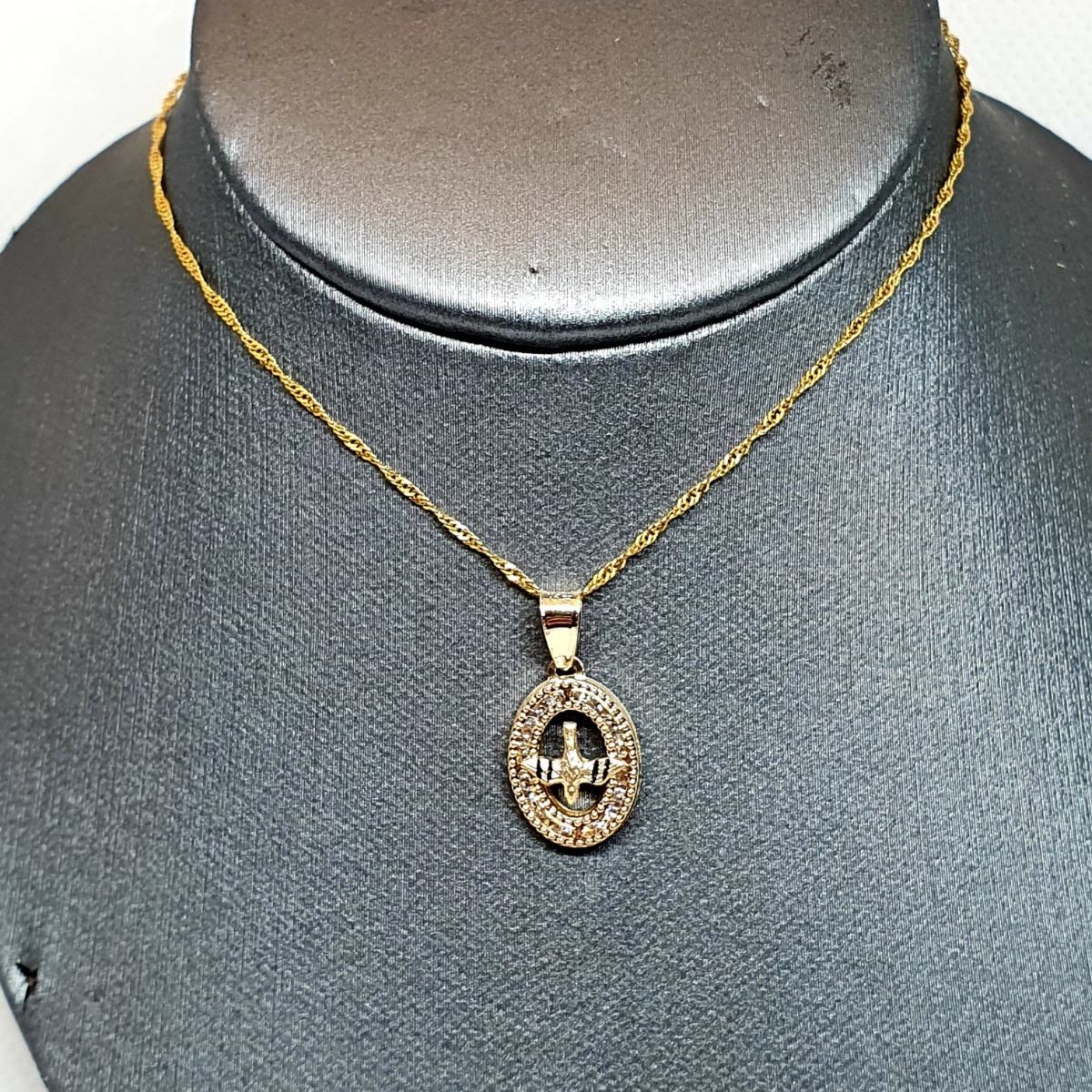 Juego Cadena Con Medalla En Oro De 10k Para Bautizo La Calzada Joyeria