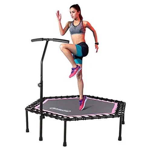 Mini Trampolines Fitness Con Barra De Mango Ajustable Cuotas sin interés
