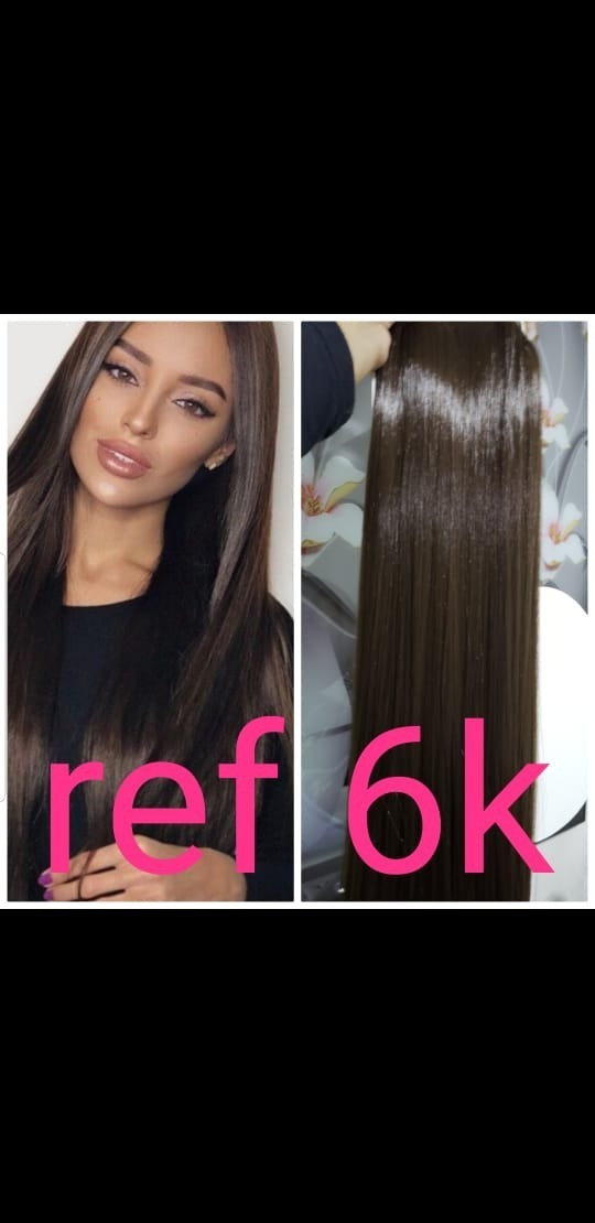 Extensiones De Cabello Seminatural 60cm Largas Castaño Claro Mercado