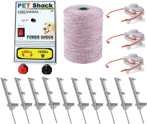 Cerca Eletrica Rural Aves Galinha Cães Gatos Kit Fio Hastes Mercado Livre