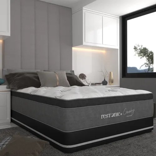 Colchón King Size Restonic Ortopédico Megaconfort Foam Color Gris MercadoLibre