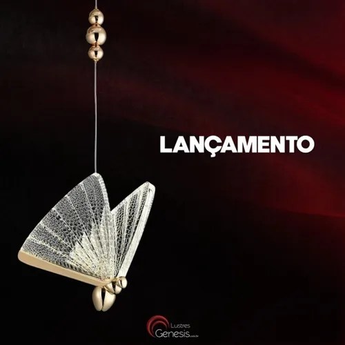 Luminária De Teto Borboleta Dourada Para Ambientes Gourmet