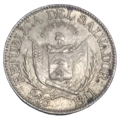 Moneda El Salvador 10 Centavos Plata Ley 835 Año 1911 Meses sin interés