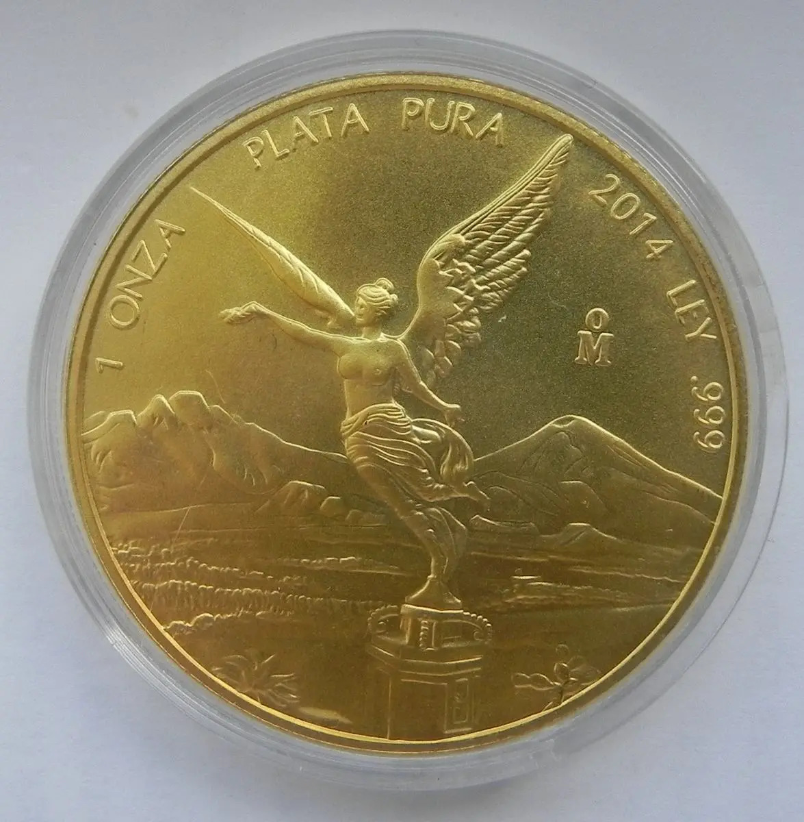Moneda Mexico 2014 Onza Troy Plata Chapa De Oro 22 Kts Mercado Libre