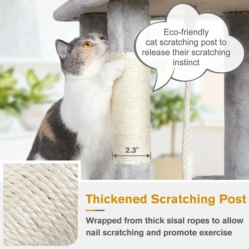 Dooradar Cat Tree, 61 Cat Tower For Indoor Cats, Multilevel Meses