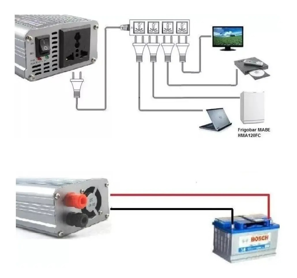 Inversor Corriente 12 Volts Continua A 220 Volts Alterna 1000 Watts