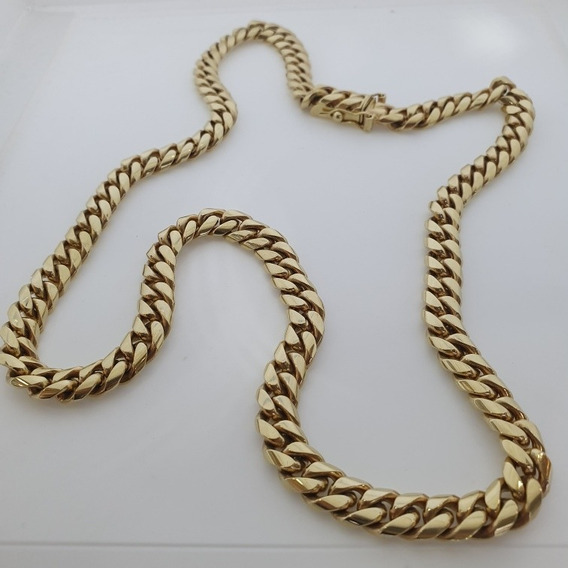 Cadena De Oro 14 K Tejido Cubano