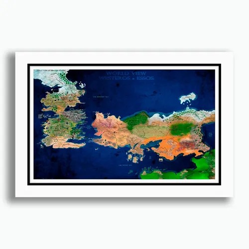 Quadro Game Of Thrones Mapa Westeros Serie Decoracao Parcelamento sem