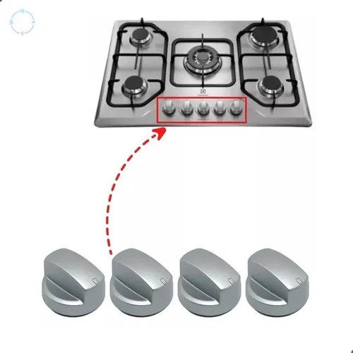 Kit 4 Manipulos Cooktop Electrolux Gt60x Gt75x Gc75p Gf75x T