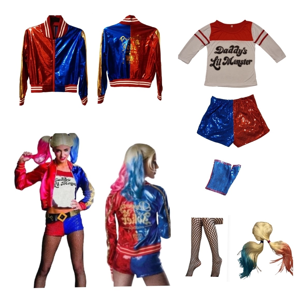 Disfraz Tipo Harley Quinn De Lujo Para Adulto Meses sin intereses