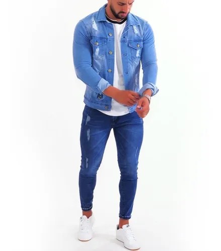 Campera De Jean De Hombre Elastizada Con Rotura Moda | Khoa.ar