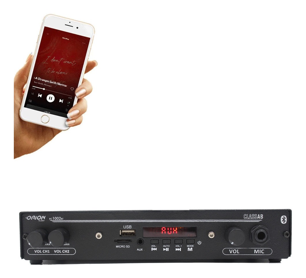 Mini Amplificador Som Ambiente Potência Slim Pc Música Caixa Mercado