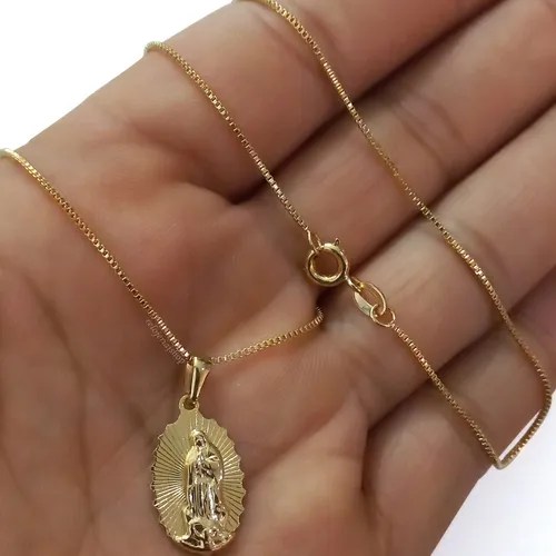 Cadena En Oro Laminado Y Dije Virgen Guadalupe Envío gratis