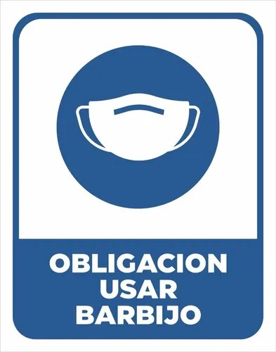 Cartel Linea Obligación Usar Barbijo 22X28 Cm Alto Impacto | Dessins Carteleria