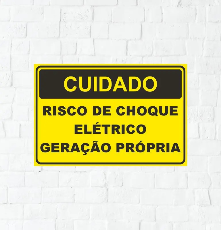 Kit 10 Placas Risco De Choque Elétrico Geração Própria 25x18 Mercado