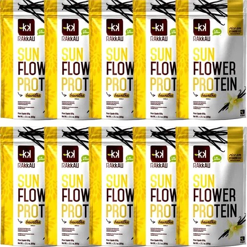 Kit 10 Sun Flower Protein Baunilha Rakkau 600g Vegano Frete grátis