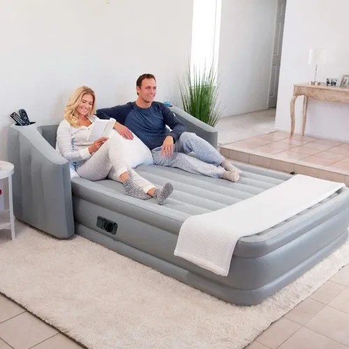 Colchón Inflable Queen Bomba De Aire Cabecera Como Yawn Air MercadoLibre