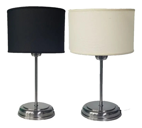 Velador Pack X 2 Con Pantalla Para Mesa De Luz Moderno | Envío Gratis