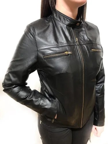 Campera De Cuero Mujer Vacuno Cuello Mao 100% Legitimo | La Boutique Del Cuero