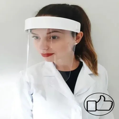 Máscara Facial Face Shield Acabamento De Acrílico Montada MercadoLivre
