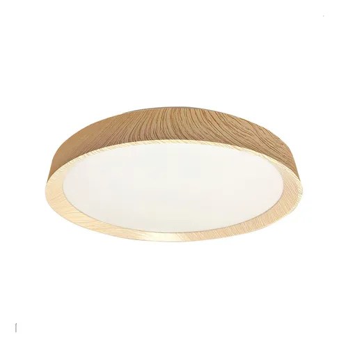 Luminária Plafon Redondo Space Led Multicor Madeira Bivolt Frete grátis