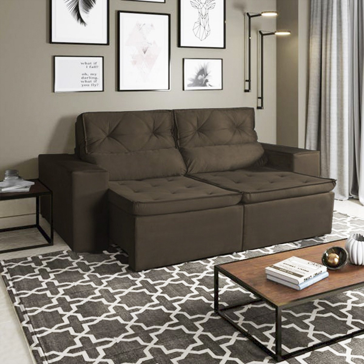 Sofá Recife 3 Lugares, Retrátil, Reclinável, 2,05m Eb Parcelamento