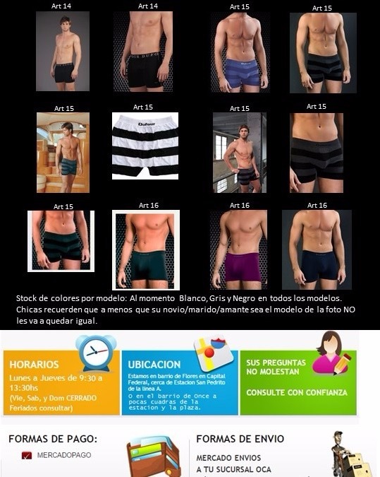 Calzoncillos Boxer O Slip Dufour Colores Surtidos Por Docena ODONKOR