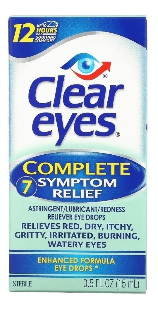 Colírio Clear Eyes Complete 15ml Alivio 7 Sintomas Irritação